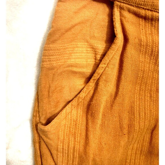 Free People Small 28X 23 Womens Mustart Pants Capris Side Buttons Wide Leg - Picture 3 of 8